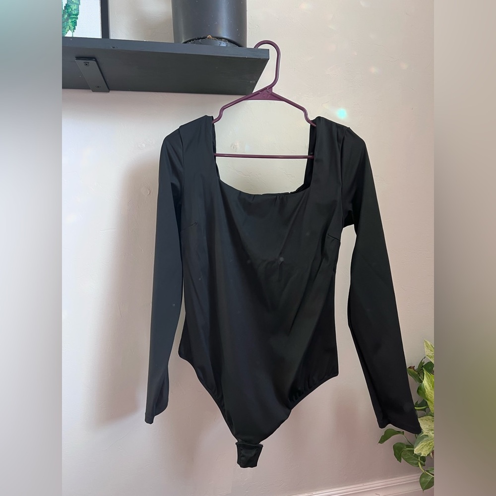 Elegant Black Long Sleeve Bodysuit